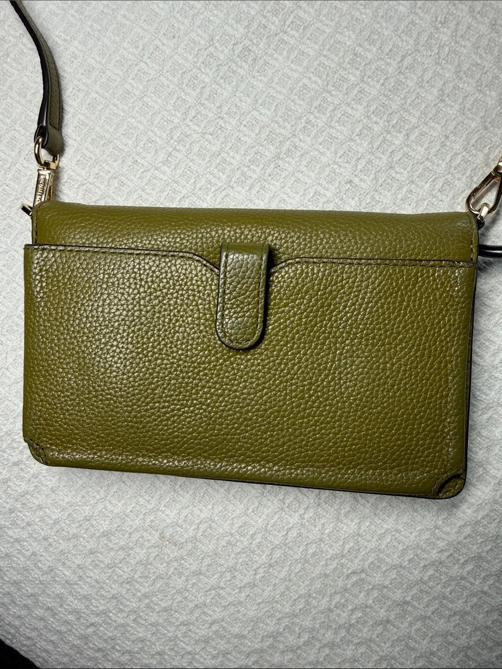 Michael Kors olive green wallet crossbody small leather bag